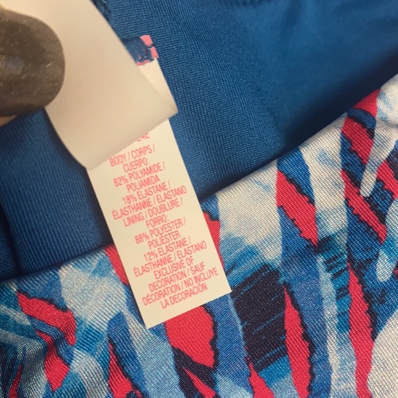 Victoria’s Secret Bikini Bottom Pink Blue High Cut Swimsuit Swim L Large New - Picture 6 of 6